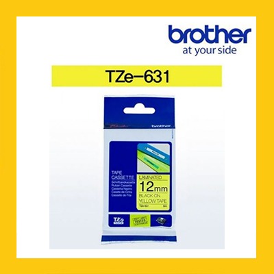 브라더 정품 라벨테이프 TZ/TZe-631(12mm) 노랑바탕/검은글